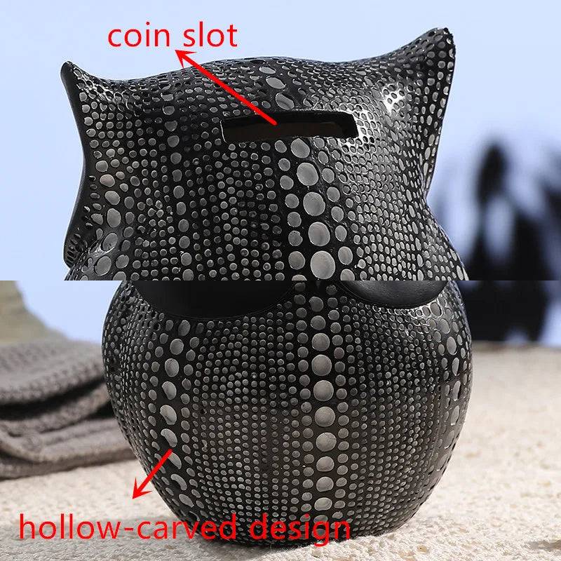 tirelire metal hibou I La tirelire Noir