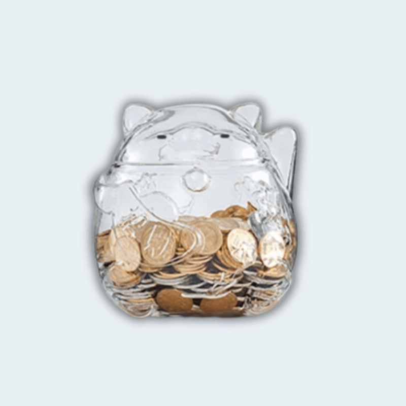 tirelire transparente sans ouverture I La tirelire